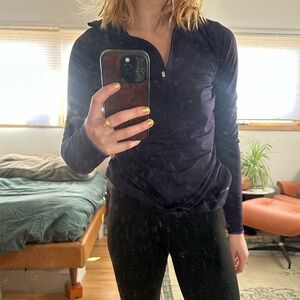 Nike Pro Dark Purple Quarter Zip with lighter purple accents on sleeves